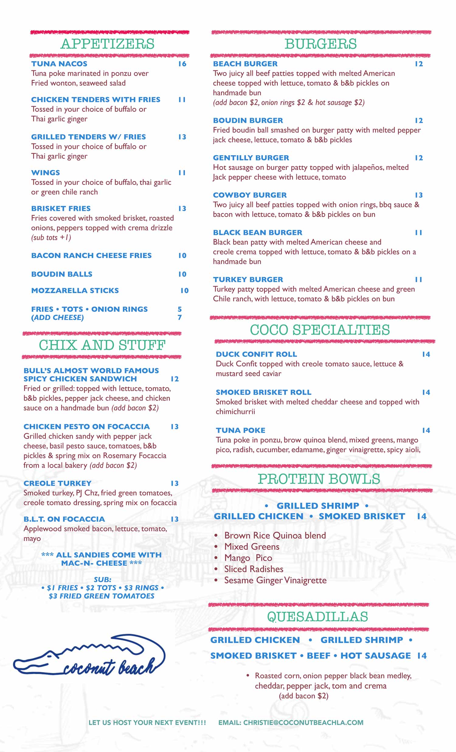 Bar & Grill Menu